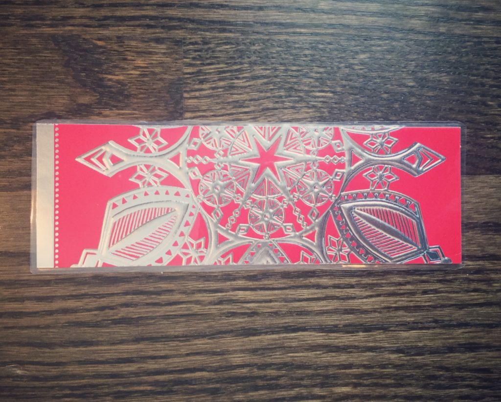 DIY bookmark made from an upcycled greeting card