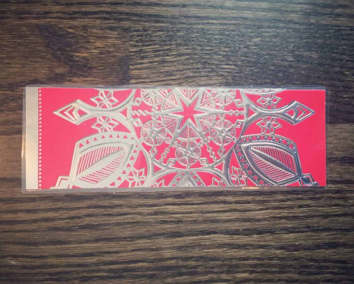 bookmark made from upcycled Christmas cards