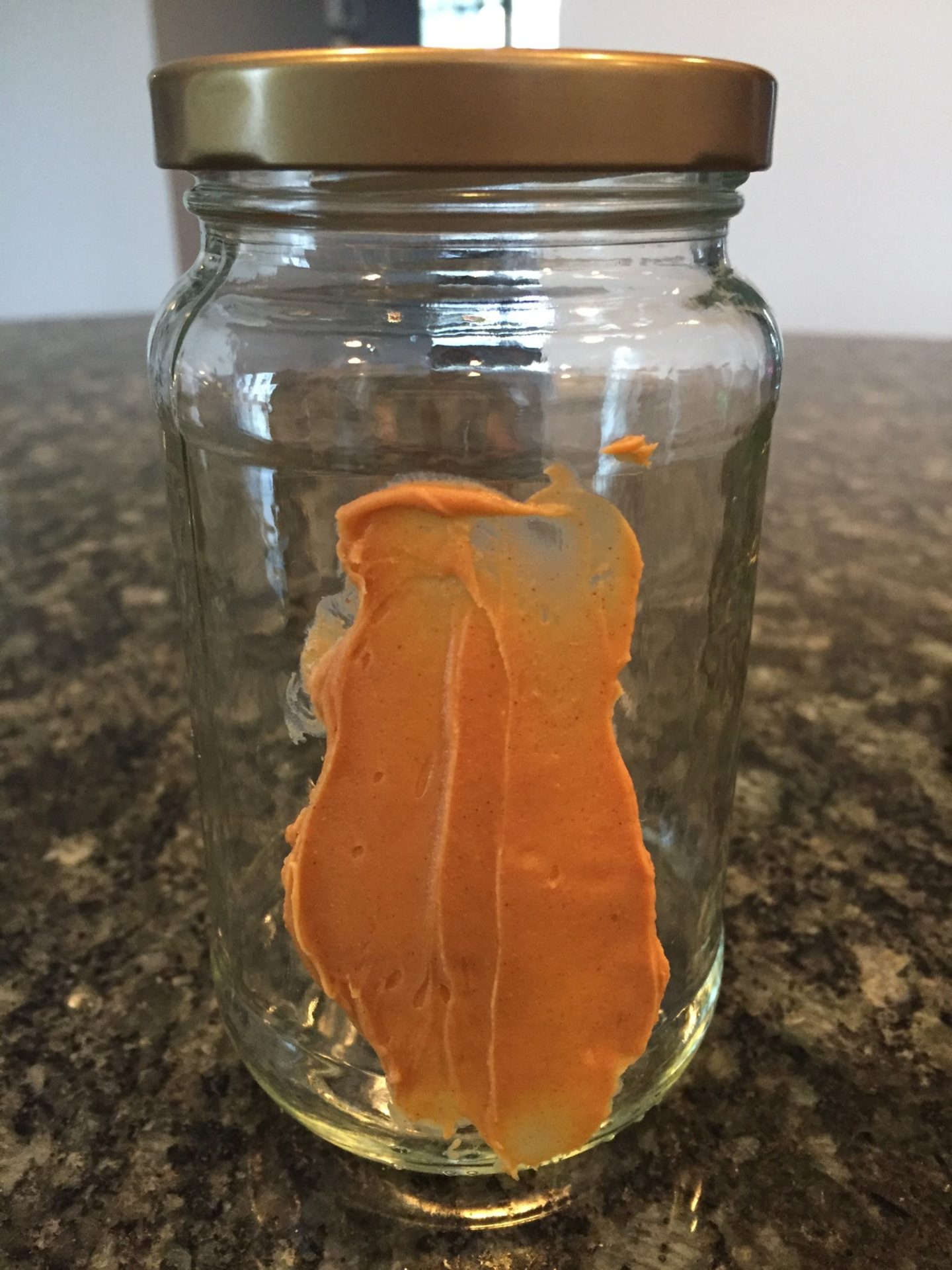 reusable glass jar with peanut butter