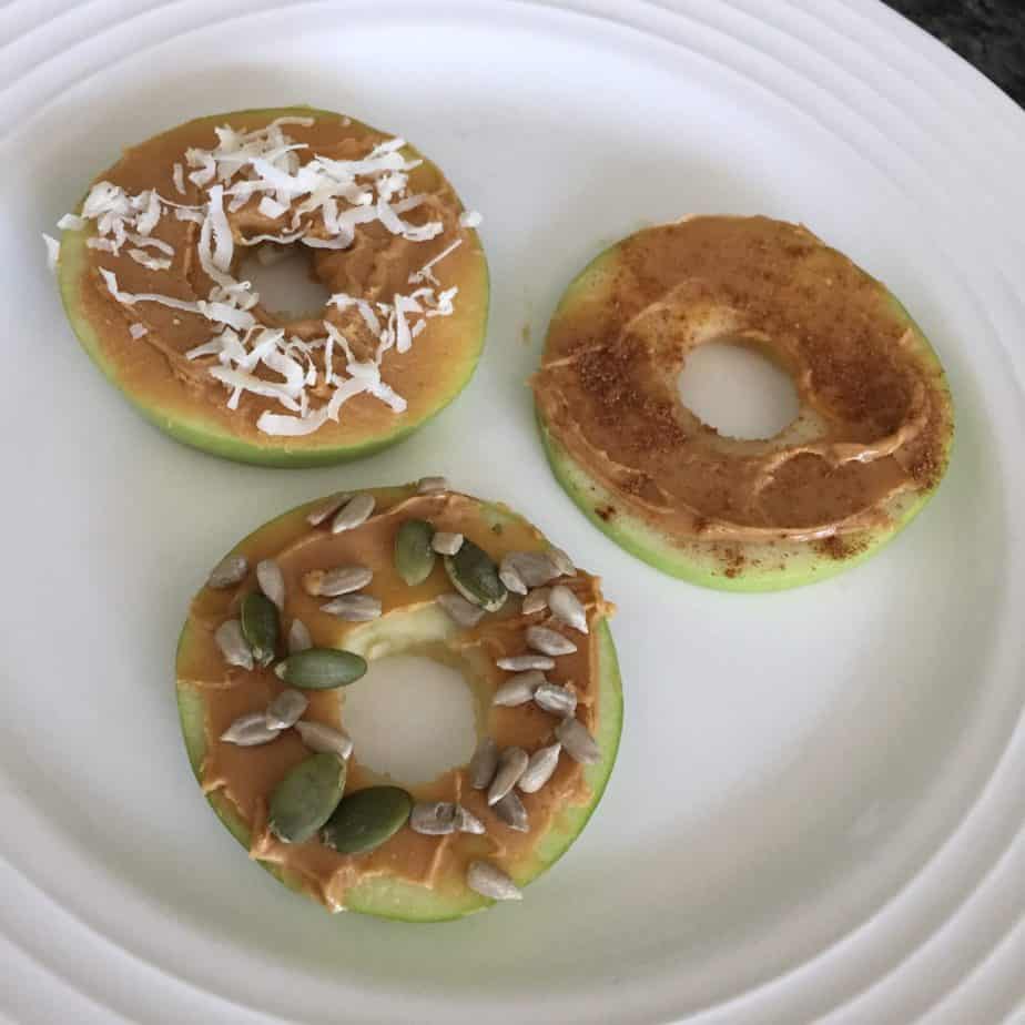 apple "doughnuts" healthy snack for kids
