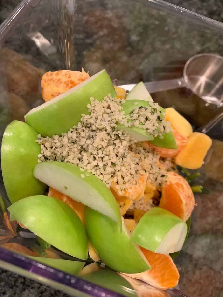 green smoothie in blender