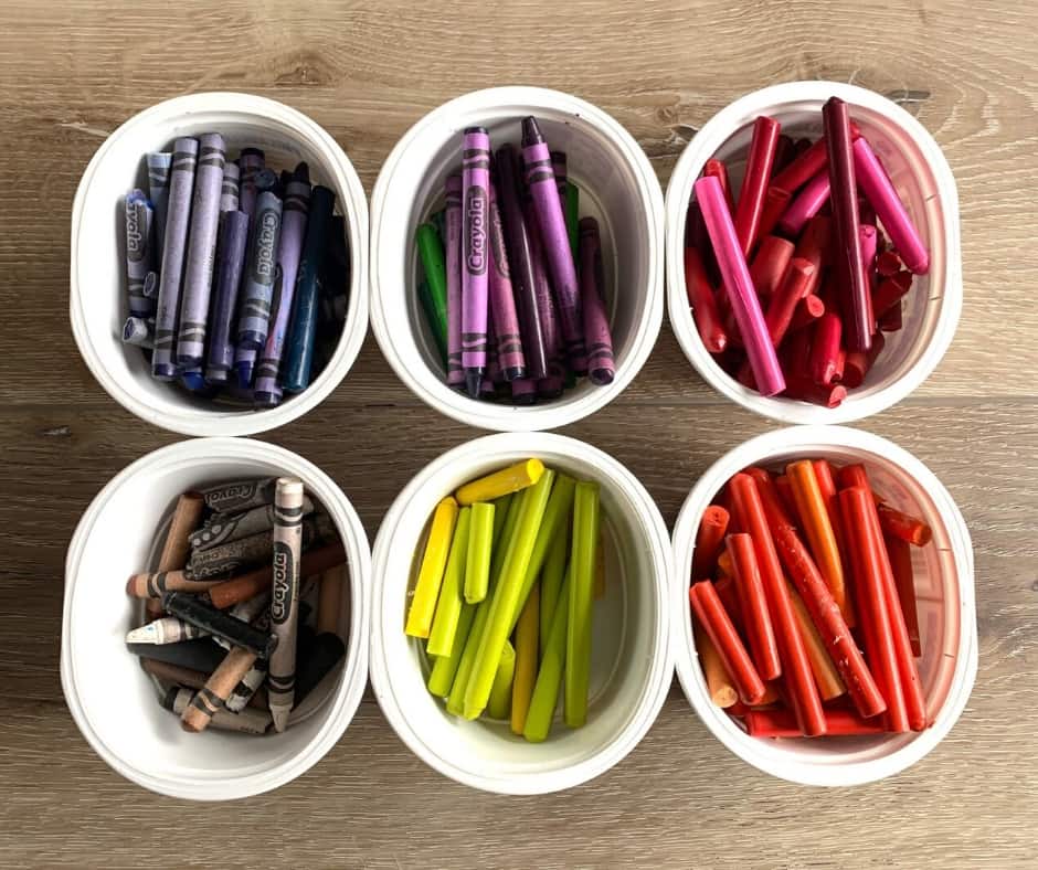 old broken crayons