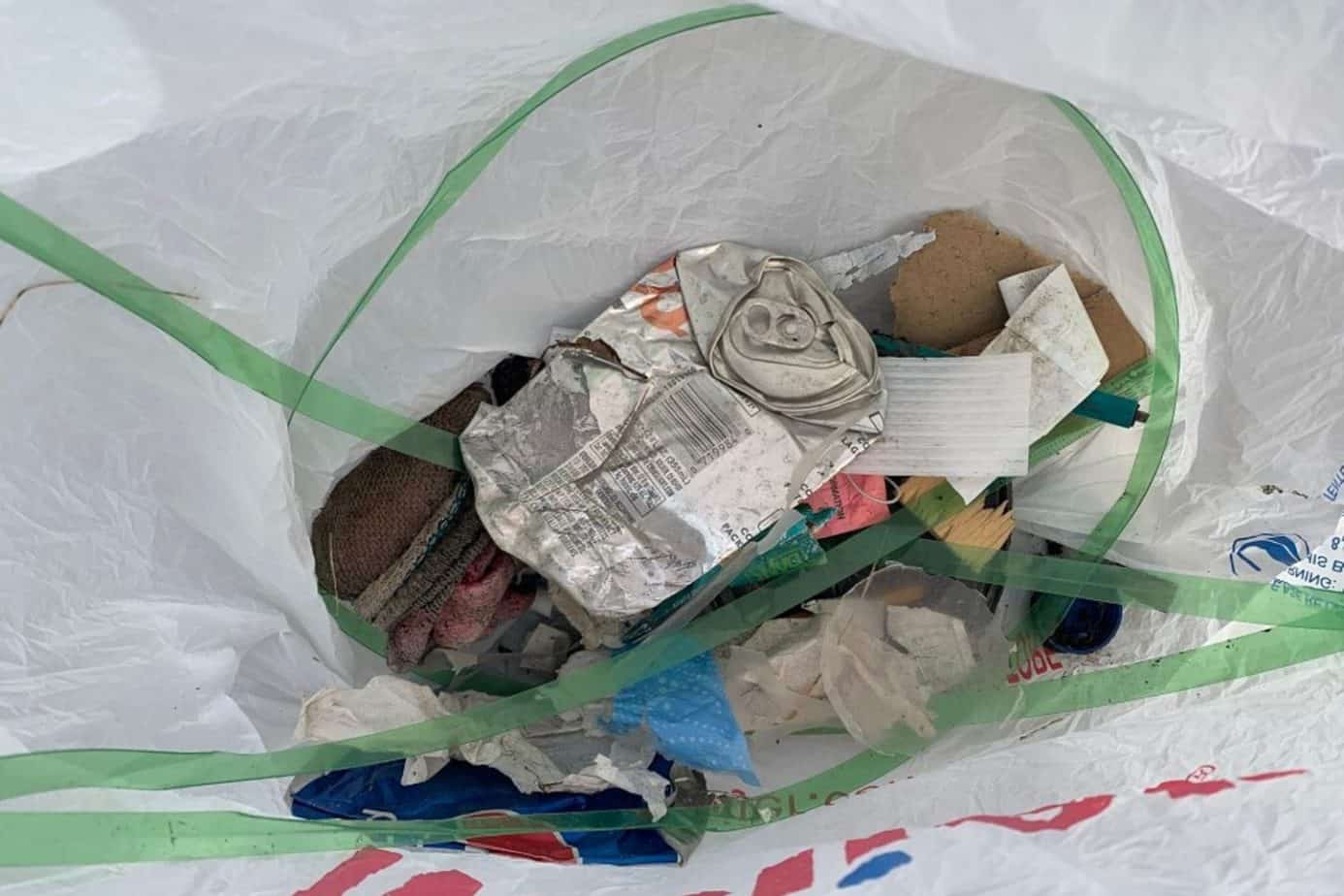litter from neighborhood cleanup