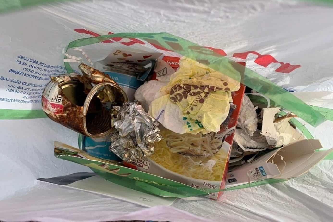 litter from neighborhood cleanup