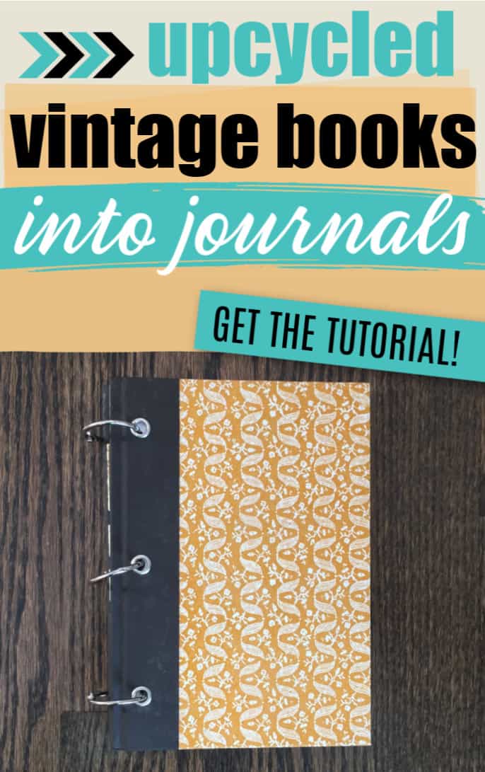Upcycle Books into Journals _ Pinterest image