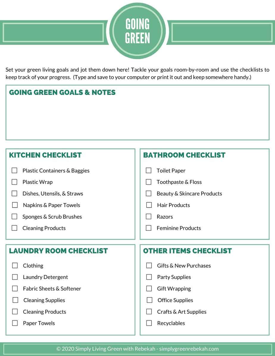 Going Green checklist