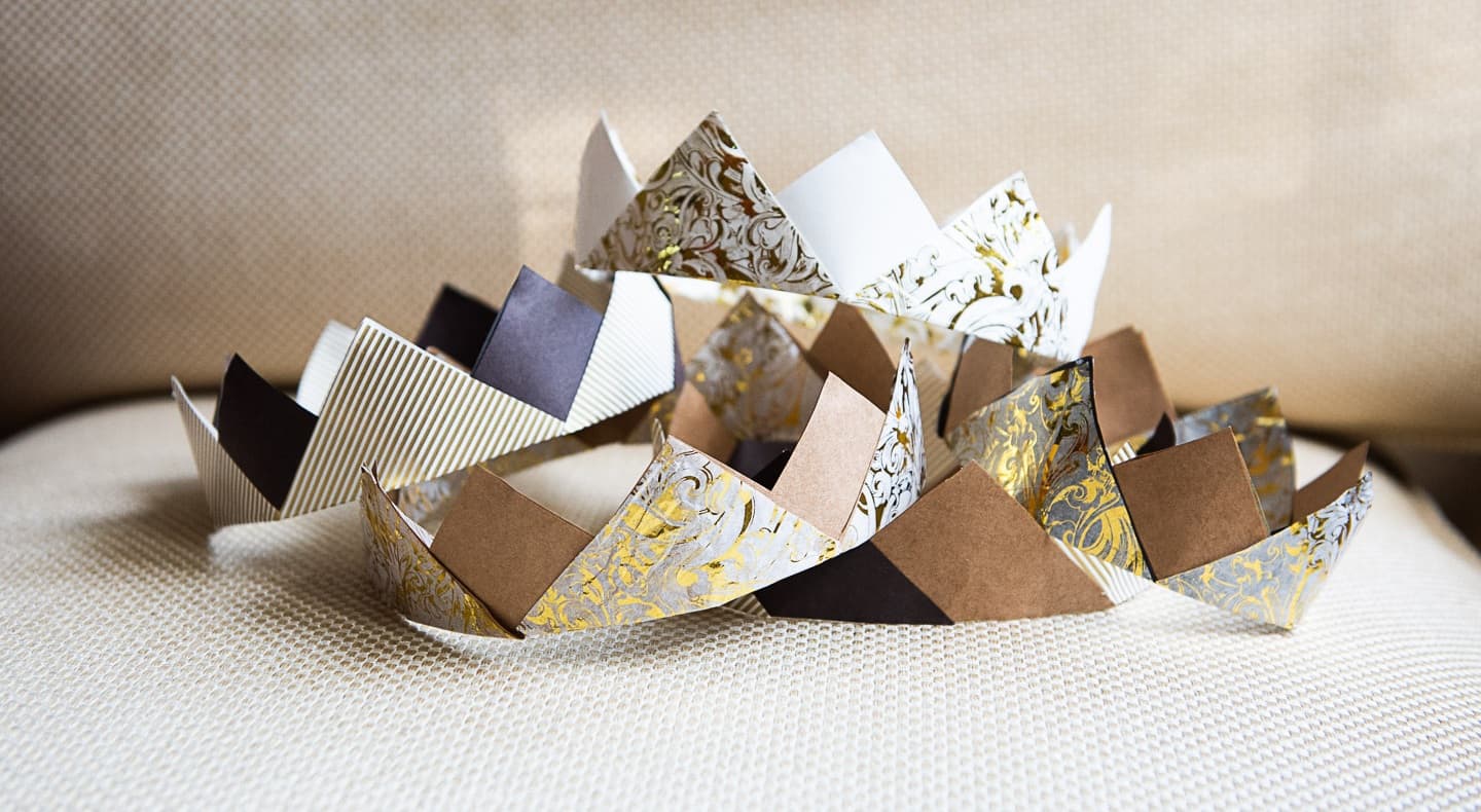 upcycled paper crowns