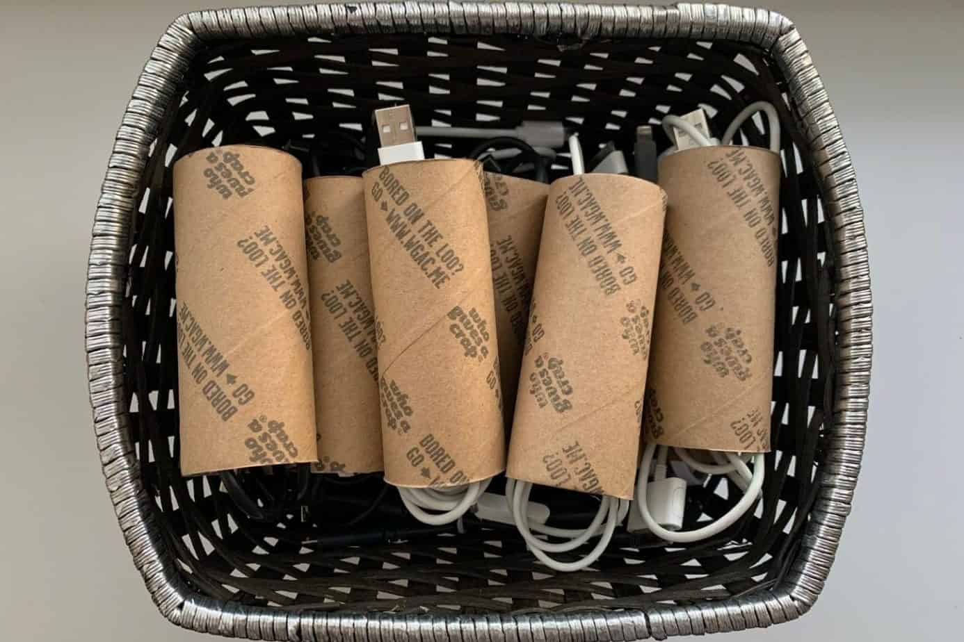 upcycled toilet paper rolls